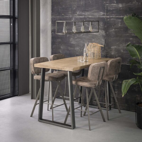 D - Hoyz - Bartafel Massief - 135x70x92 - Trapeziumvormig - Bruin