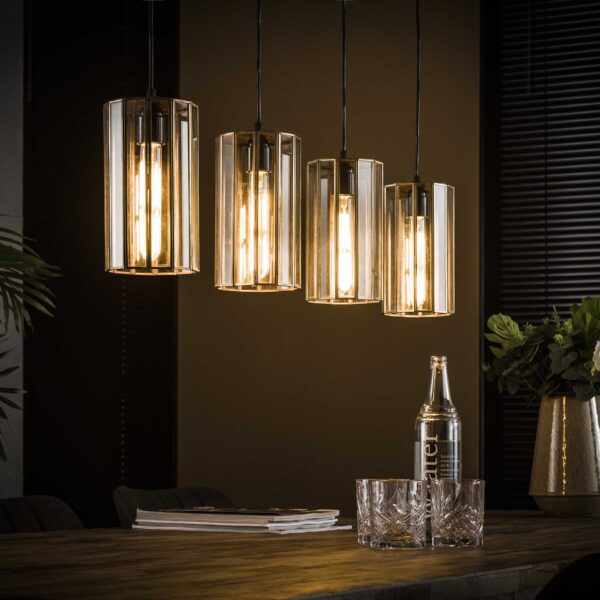 D - Hoyz - Industriele Hanglamp - 4 Lampen - Artdeco - Cylinder