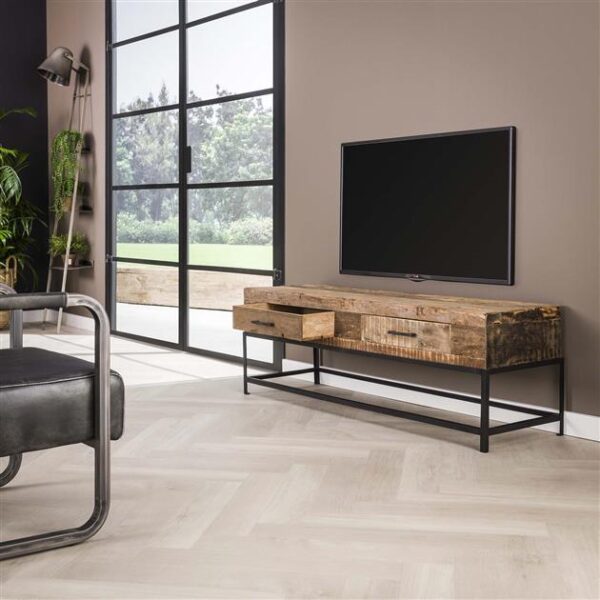 D - Hoyz - TV-meubel Lodge - 135cm - 2 Lades - Bruin - Hout
