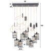 D - Hoyz | Hanglamp met 9 lampen - Industriële - Hanglamp woonkamer - 9L elevate 5+4