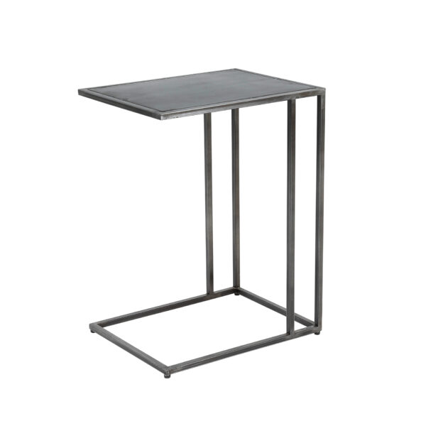 D - Laptoptafel Blend - Hout - Metaal - Bijzettafel - Bruin - Grijs