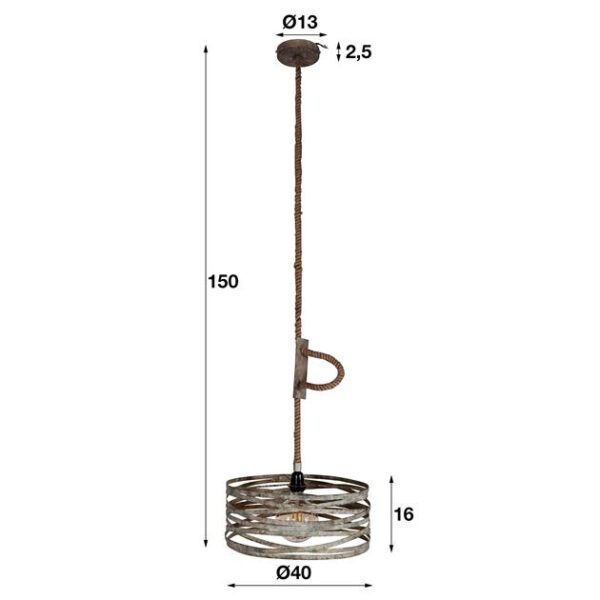 D - Hoyz - Industriele Hanglamp - Ø40 - Twist Touw