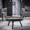 57b4-0189-465e-83a9-3b5906aed217.jpg D - Hoyz - Salontafel Teca - Ø75 met Rand - 75x75x35 - Zwart - Hout