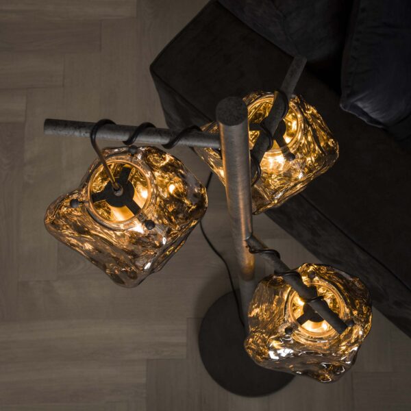 D - Hoyz - Vloerlamp Rock - 3 Lampen - Zwart/Grijs - 47x47x170