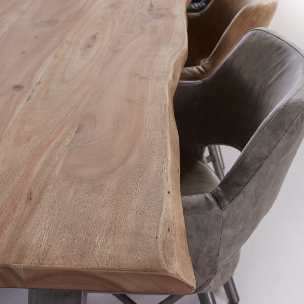 D - Hoyz - Eetkamertafel - Stam - Zwart RVS Onderstel - 200x100x77