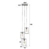 D - Hoyz - Hanglamp Cubic Getrapt - 3 Lampen - Grijs/Zwart