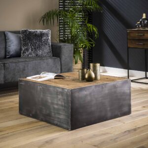 5c2d-ec6b-4d11-b6f5-38582a23992d.jpg D - Hoyz - Salontafel Raft - Hardhout en metaal - vierkant - 80x80cm