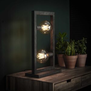 D - Hoyz - Tafellamp Industrieel - 2 Lampen - Steps Collectie - Grijs/Zwart