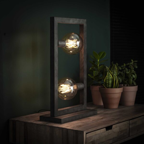 5caa-e120-4d61-b7fd-4b31e3f0cadd.jpg D - Hoyz - Tafellamp Industrieel - 2 Lampen - Steps Collectie - Grijs/Zwart