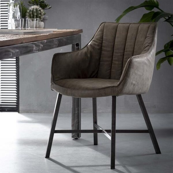 5ccb-797d-4d9b-80ec-d74f5913f015.jpeg D - Hoyz - Eetkamerfauteuil - Leer - Taupe - 2 stuks