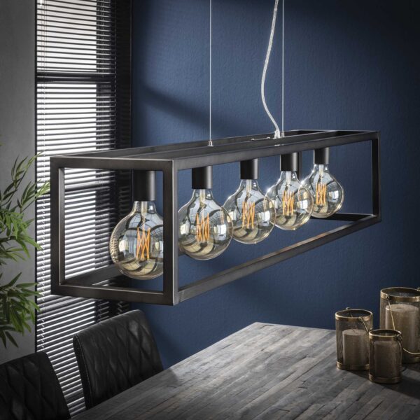 D - Hoyz - Hanglamp Vierkant Buis - 5 Lampen - Rechthoek - 125x25x150
