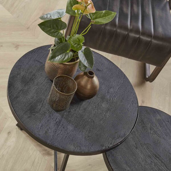 5f7f-fbf0-4d16-9217-2bc7c50c8d66.jpg D - Hoyz - Bijzettafel Yucon black - Set van 2 - Zwart - 50x50x45
