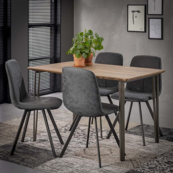 D - Hoyz - Eetkamertafel - Bruin - Hout - Eiken - 120x80x76