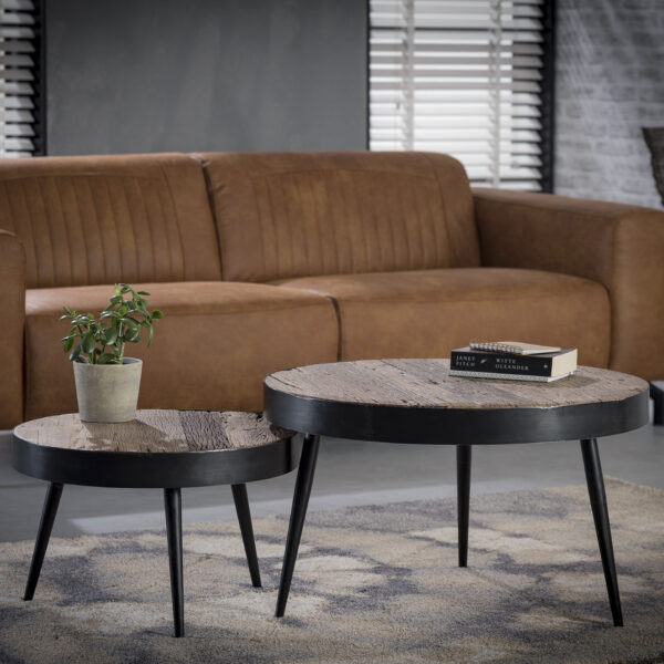 D - Hoyz - Salontafel Tapse - Metalen Rand - Set van 2 - 75x75x45