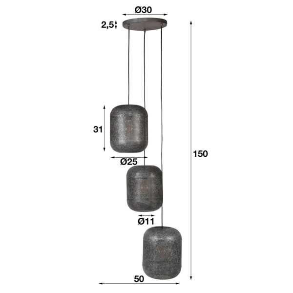 6125-6b67-48e4-994a-a069ddcd975e.jpg D - Hoyz - Hanglamp Etch - 3 Lampen - Getrapt - Grijs
