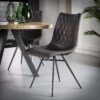 D - Hoyz - Stoel Vintage - Bruin - Kruispoot - 2 Stuks