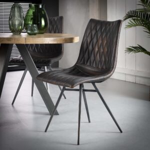 D - Hoyz - Stoel Vintage - Bruin - Kruispoot - 2 Stuks