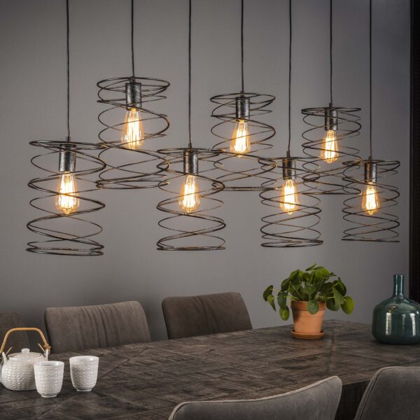 6658-178b-4256-80e2-66bb7cc40715.jpg D - Hoyz - Industriële Hanglamp met 7 lampen - Diameter Ø20 - Grijs - 140CM - Hanglamp