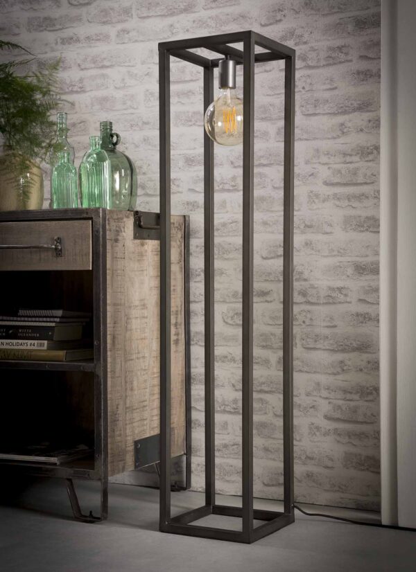 D - Hoyz - Vloerlamp Vierkante Buis - 25x25 - Grijs/Zwart