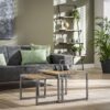 D - Hoektafel Grained - Set van 2 - 60x60x45 - Hout - Industrieel