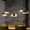 D - Hoyz - Hanglamp - 5 Hanglampen - Zilverkleurige Spiegels Binnenzijde