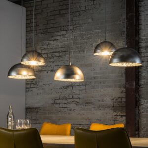 D - Hoyz - Hanglamp - 5 Hanglampen - Zilverkleurige Spiegels Binnenzijde