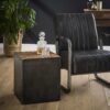 D - Hoyz - Bijzettafel 40x40 Raft - Bruin - Zwart Metaal