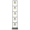 D - Vloerlamp Tower - 5x Ø15 Lampen - Glas - Zwart/Grijs