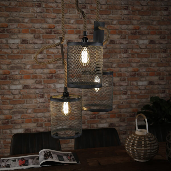 D - Hoyz - Hanglamp - 3x Ø20 cm mesh - Hanglampen - Diverse hoogtes