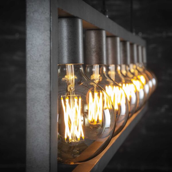 D - Hoyz - Hanglamp - 7 Armatuur Punten - Stalen Frame - Vintage Look - Serie Steps