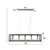 D - Hoyz - Hanglamp Vierkant Buis - 5 Lampen - Rechthoek - 125x25x150
