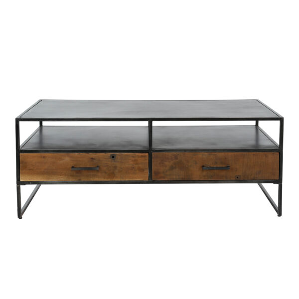 D - Hoyz - Salontafel Blend - 2 Lades - Zwart Metaal - 125x60x45cm