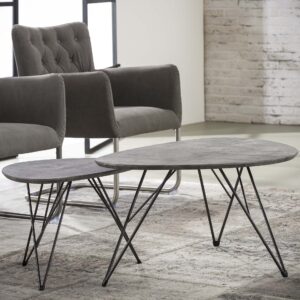 75dc-823f-45d3-ad3d-039dc6772239.jpg D - Hoyz - Salontafel Nier - MDF Betonlook - Bruin - 60x40x38cm