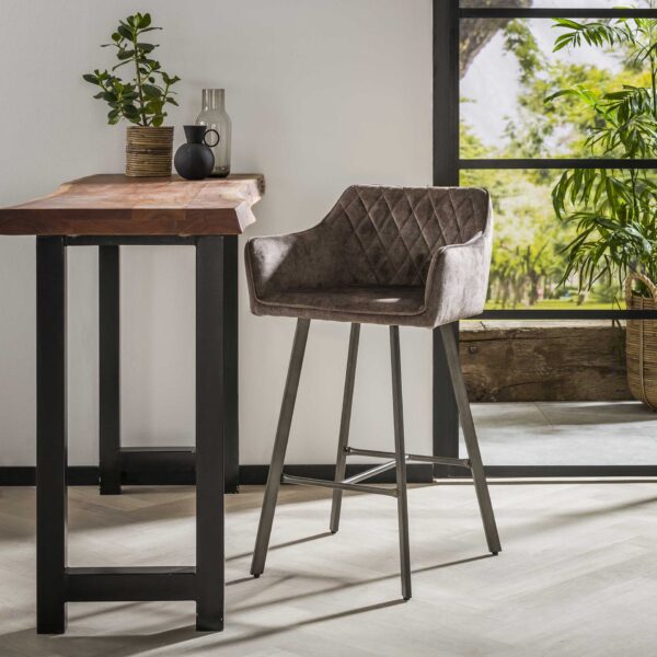 76a2-ac3b-468d-9bdd-471698fb06ae-2.jpg D - Hoyz Barstoel Velvet Blauw - Met arm en rugleuning - Zwart metalen onderstel - per 2 stuks