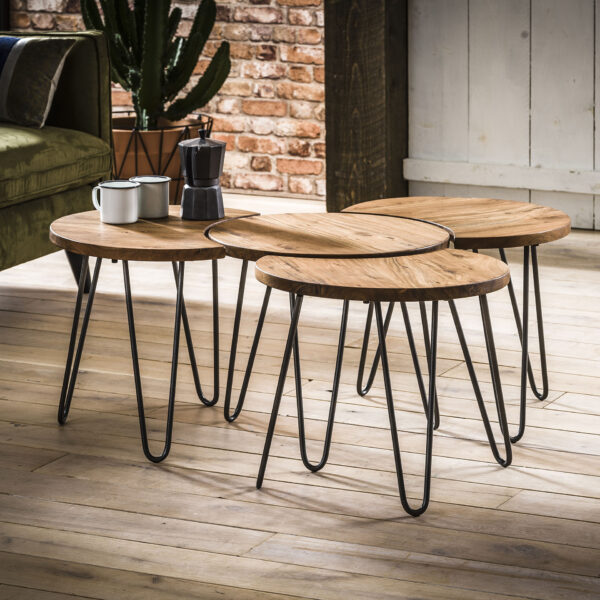 D - Hoyz - Salontafel Set van 4 - Ø50 - Bruin - 50x50x45
