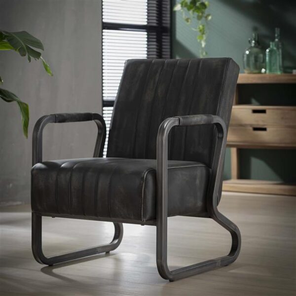 78fb-875f-49e9-9d64-57d20f5c38a6.jpeg D - Hoyz - Fauteuil Vintage - Curved Frame - Antraciet