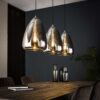 D - Hoyz - Industriele Hanglamp - 3 Lampen - Silver Pearl Glas