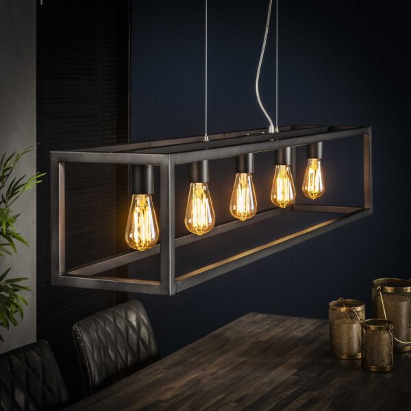 D - Hoyz - Hanglamp Vierkant Buis - 5 Lampen - Rechthoek - 125x25x150