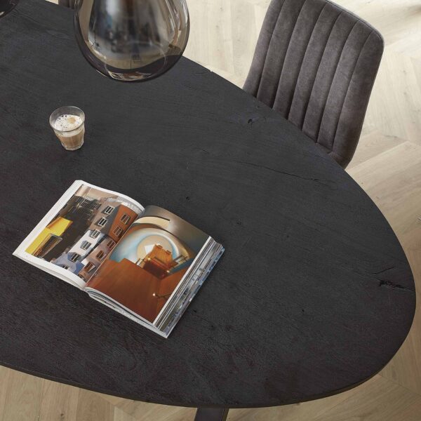 D - Hoyz - Eetkamertafel Yucon Black - Ovaal - 240x105x77cm - Hout