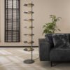 D - Hoyz - Vloerlamp Industrieel - 7 Lampen - Circular - Zwart/Grijs