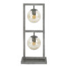 D - Hoyz - Tafellamp Tower - 2x Ø15 Lampen - Glas - Grijs/Zwart