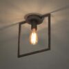 D - Plafondlamp Industrieel - 1 Lamp - Vierkant Frame - Grijs/Zwart