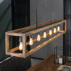 D - Hoyz - Hanglamp - 7 armatuur punten - Mango Houten Frame - Rechthoekig