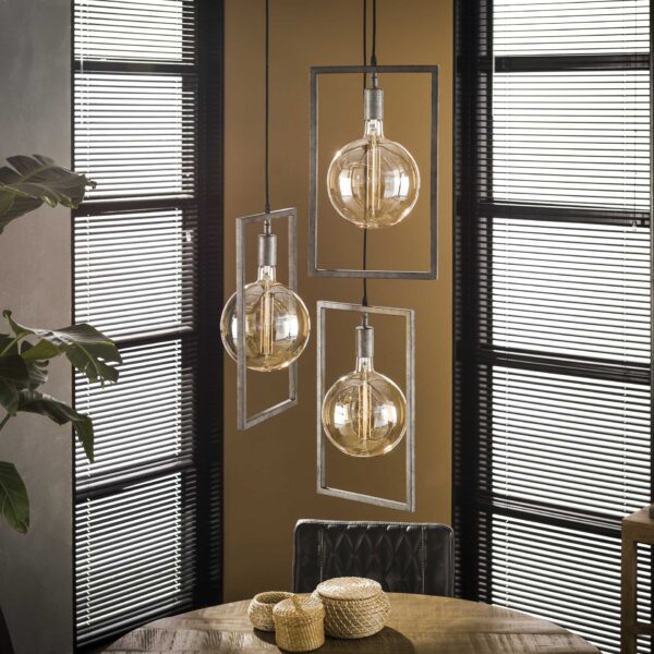 D - Hoyz - Hanglamp - 3 Metalen Hanglampen - Modern Industrieel - Diverse Hoogte
