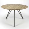 D - Hoyz Collection - Eetkamertafel blad rond - Eettafel Eiken - Staal Frame - Voor 4 Personen - Ø120