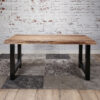 7d62-01f2-48f8-b405-4fe81630f34e.jpg D - Hoyz -Eetkamertafel Boomstam - Hout - Bruin - Metaal Onderstel - 165x85x77