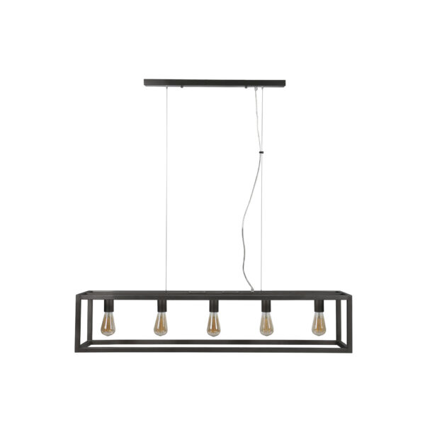 D - Hoyz - Hanglamp Vierkant Buis - 5 Lampen - Rechthoek - 125x25x150
