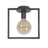 D - Plafondlamp Industrieel - 1 Lamp - Vierkant Frame - Grijs/Zwart