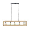 D - Hoyz - Hanglamp - 5 armatuur punten - Mango Houten Frame - Rechthoekig