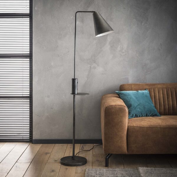 8345-4f59-4eee-8551-60a2fada9479.jpg D - Industriele Vloerlamp met USB-Poort - 160 cm - Grijs/Zwart